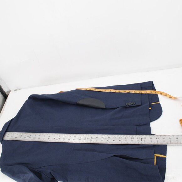 Studiosuits Sport Coat Men 42R Unstructured Linen Peak lapel Patch pockets blue - Picture 7 of 13